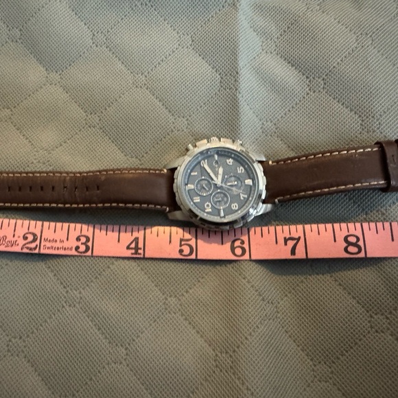 Other - Brown Leather Strap Fossil Men’s Watch with Silver Accents